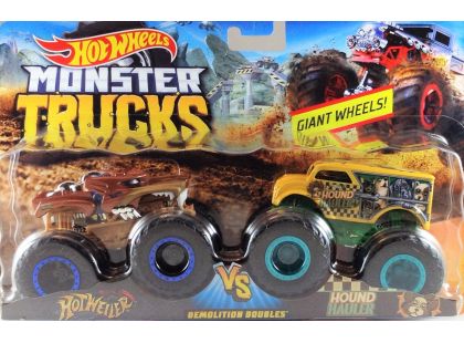 Mattel Hot Wheels Monster trucks demoliční duo Hotweiler VS Hound Hauler FYJ69