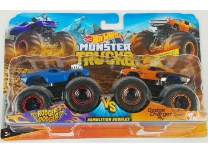 Mattel Hot Wheels Monster trucks demoliční duo Rodger Dodger vs. Dodge Charger