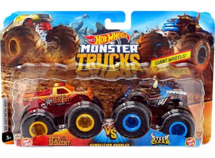 Mattel Hot Wheels Monster trucks demoliční duo Spur Moment VS Sterr Clear