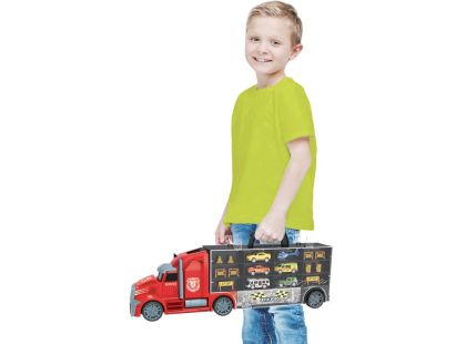 1:16 Tahač s auty a vrtulníkem 55 cm - Poškozený obal