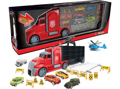 1:16 Tahač s auty a vrtulníkem 55 cm