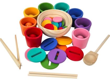 2Kids Toys Duhové kuličky, mince a kalíšky 8 barev