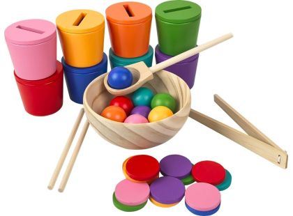 2Kids Toys Duhové kuličky, mince a kalíšky 8 barev