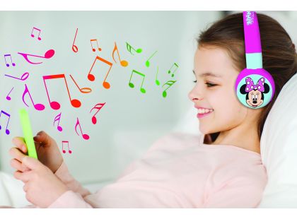Lexibook 2v1 bluetooth skládací sluchátka Minnie s limitem hlasitosti