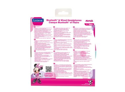 Lexibook 2v1 bluetooth skládací sluchátka Minnie s limitem hlasitosti