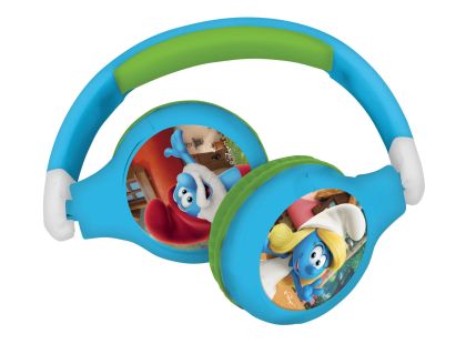 Lexibook 2v1 bluetooth skládací sluchátka Šmoulové s limitem hlasitosti