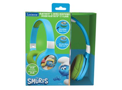 Lexibook 2v1 bluetooth skládací sluchátka Šmoulové s limitem hlasitosti