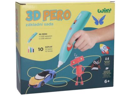 3D pero WIKY základní sada 10 náplní 10 šablon