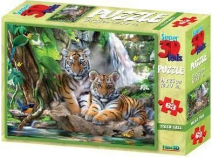 3D Puzzle Tygři 63 dílků