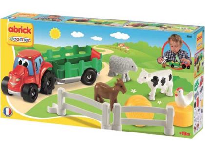 Abrick Traktor s přívěsem a zvířátky