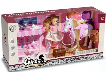 Alltoys Hrací set koník s panenkou a kočičkami - Poškozený obal