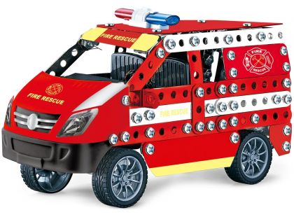 Alltoys Kovová stavebnice hasičské auto 314 dílků