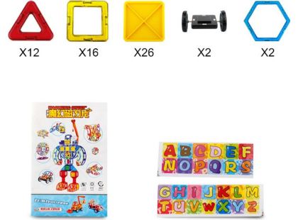 Alltoys Magnetická stavebnice 58 ks - Poškozený obal