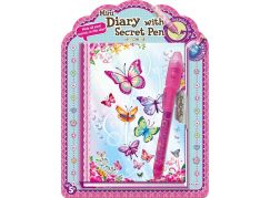 Alltoys Mini deník s tajným perem motýlci