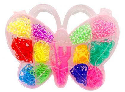 Alltoys Sada gumiček 500 ks na výrobu náramků Loom band - motýl