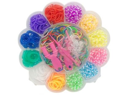 Alltoys Sada gumiček 900 ks na výrobu náramků Loom band - květina