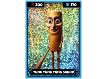 Alltoys Sběratelské karty holografické  BrainRot + tetování