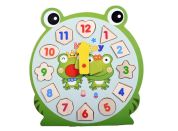 Alltoys Skládačka hodiny dřevěná žabka