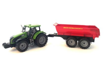 Alltoys Traktor na setrvačník s valníkem zelený