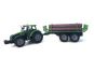 Alltoys Traktor na setrvačník s valníkem a se dřevem zelený 2