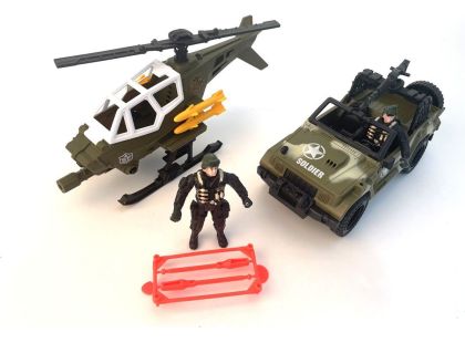 Alltoys Vojenská sada vozidlo a helikoptéra - Poškozený obal