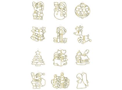 Anděl Přerov Barvy na sklo Vánoční sada 10 barev 10,5 ml + 12 sklíček