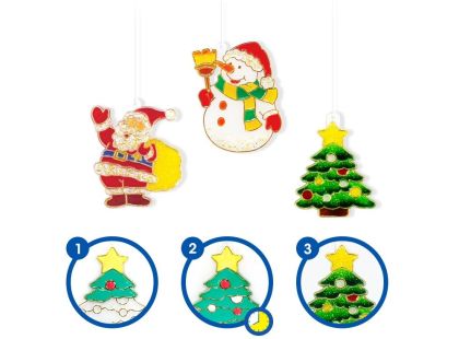 Anděl Přerov Barvy na sklo Vánoční sada 10 barev 10,5 ml + 12 sklíček