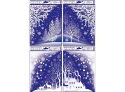 Anděl Přerov Okenní fólie s glitry rohová Zimní krajina 38 x 30 cm