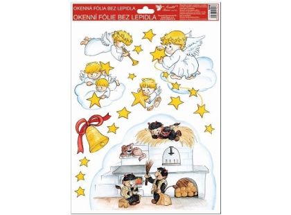 Anděl Přerov Okenní fólie tradiční Čerti na peci 33,5 x 26 cm