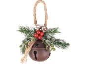 Anděl Přerov Rolnička kovová hnědá s dekorem na zavěšení 15 x 20 x 8 cm