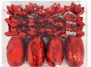 Anděl Přerov Sada na balení dárků červená, rozeta 5 x 2 x 5 cm 12 ks, stuha 0,5 cm x 10 m 4 ks