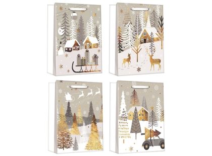 Anděl Přerov Taška dárková vánoční se zlatou ražbou L+ 30 x 42 x 12 cm