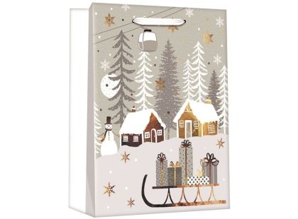 Anděl Přerov Taška dárková vánoční se zlatou ražbou L+ 30 x 42 x 12 cm