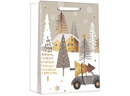 Anděl Přerov Taška dárková vánoční se zlatou ražbou L+ 30 x 42 x 12 cm