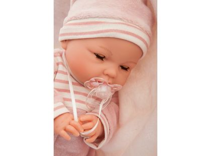 Antonio Juan 14155 Bimba mrkací panenka miminko se zvuky a měkkým látkovým tělem 37 cm