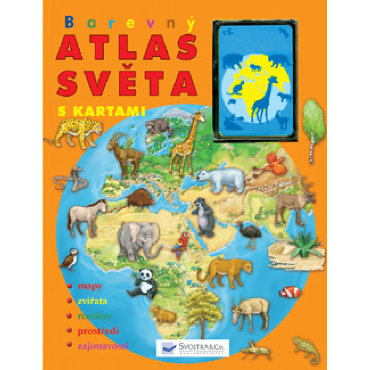 Atlas světa barevný s kartami