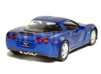 Auto Kinsmart Chevrolet Corvette C6 kov 13cm na zpětné natažení - Modrá