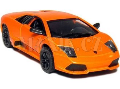 Auto Kinsmart Lamborghini Murciélago kov 12,5cm na zpětné natažení - Oranžová