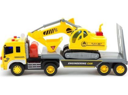 Auto s přívěsem - Tahač s bagrem