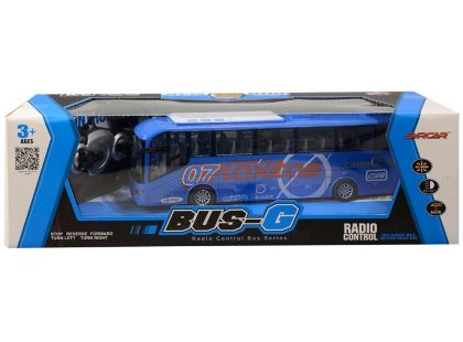 Autobus na dálkové ovládání 4 kanály, se světlem - modrý