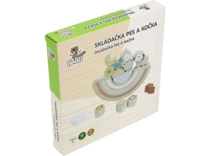 BABU - Balanční dřevěná hra PES a KOČKA