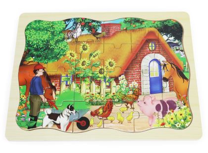 BABU - Dřevěné puzzle chaloupka - 24 dílků
