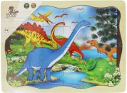 BABU - Dřevěné puzzle dinosaurus - 24 dílků