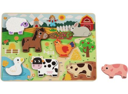 BABU - Dřevěné vkládací puzzle malá FARMA