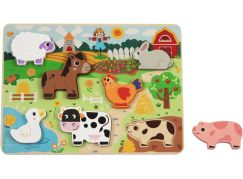 BABU - Dřevěné vkládací puzzle malá FARMA