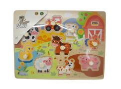 BABU - Dřevěné vkládací puzzle velká FARMA