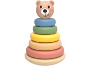 BABU - Skládací pyramida pastelové kroužky MEDVĚD