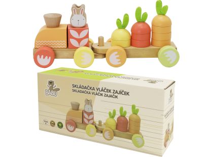 BABU - Skládací vláček se zajíčkem - jednovagónový