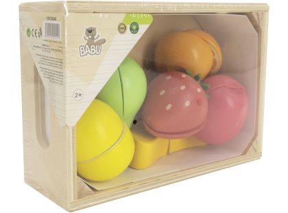BABU Dřevěné krájecí ovoce v přepravce