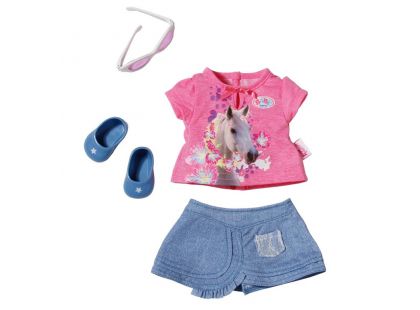 Baby Born Džínové oblečení - Růžové tričko